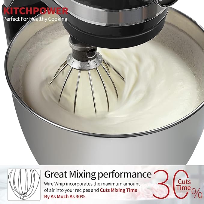 KITCHPOWER K45WW 6-Wire Whip for KitchenAid 4.5/5-Qt Tilt-Head Stand Mixer