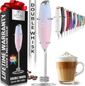 Zulay Kitchen Powerful Milk Frother Wand With Duracell Batteries - Ultra Fast Handheld Drink Mixer - Electric Whisk Foam Maker for Coffee, Lattes, Cappuccino & Matcha - Double Whisk - Lavender