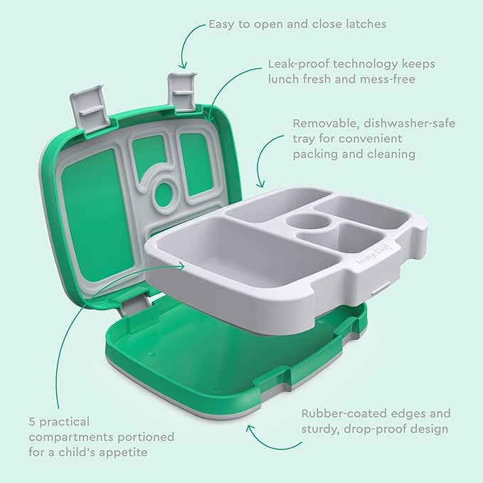 Bentgo Kids Prints Leak-Proof 5-Compartment Bento-Style Kids Lunch Box