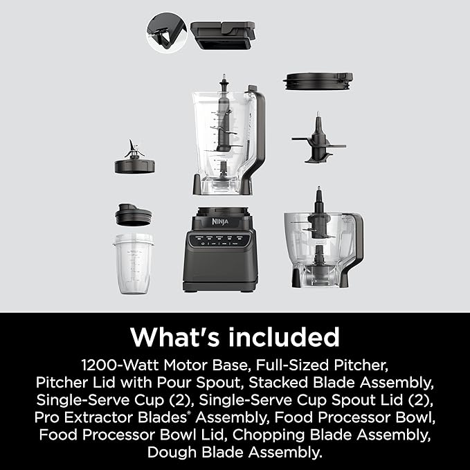Ninja Kitchen System All-in-One, 72oz Pitcher, 8-Cup, 1200W, Grey, BR601AMZ