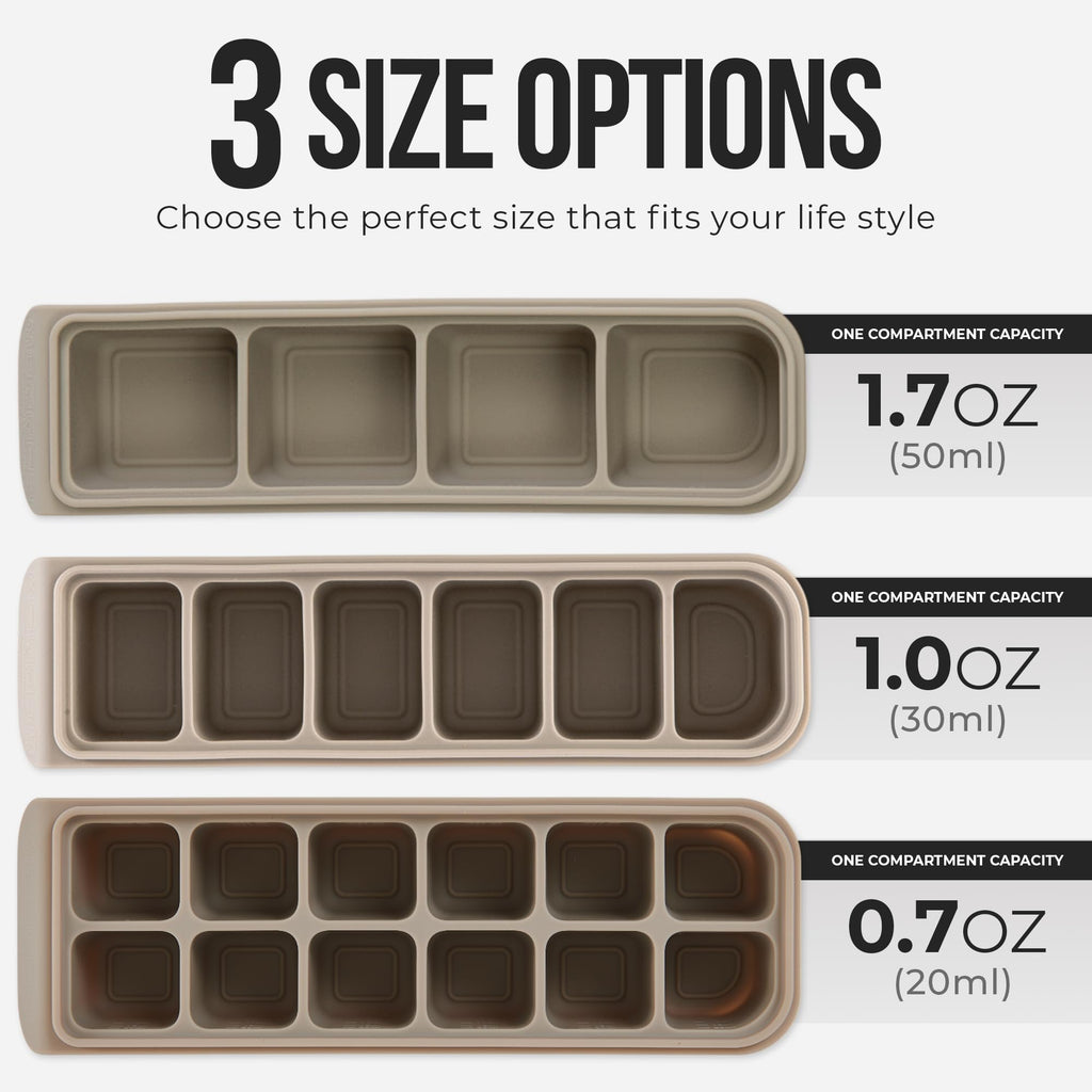 Firgi 1.7 oz/4 Sections Silicone Ice Cube Freezer Tray with Lid, 100% Food-Grade Platinum Silicone,Leak Resistance & Dishwasher Safe for Baby Food Prep,Breast Milk,Purees - Korean Made, Pastel Pink