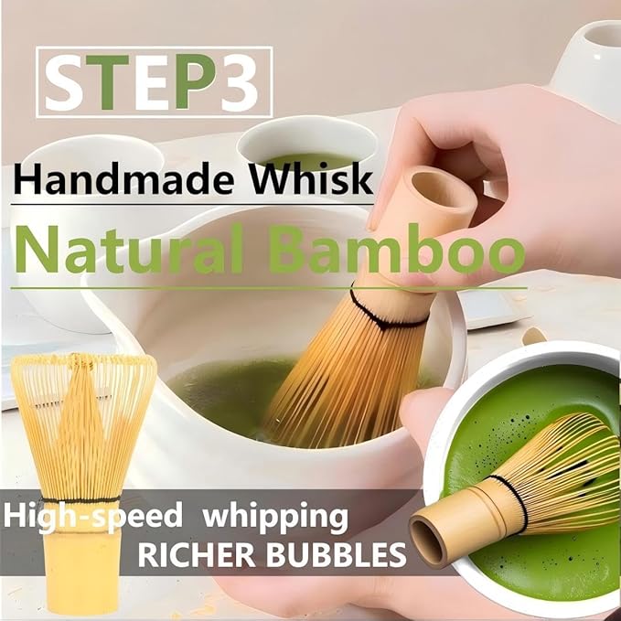 Matcha Tools ，Matcha Whisk Holder， Matcha Chasen Whisk Stand ，Ceramic Holder ，Matcha Bowl ，Traditional Japanese Tea Ceremony Starter (Bamboo whisk)