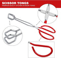 MSY BIGSUNNY Stainless Steel Scissor Tongs Heavy Duty Cooking Tongs with Soft Handles (2, red 11" + 11")