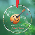Personalized Mandolin Glass Ornament Xmas 2026, Musical Instrument Christmas Ornament Gift for Mandolin Player, Customized Text & Name Mandolinist Glass Keepsake, Instrument Lover Christmas Ornaments