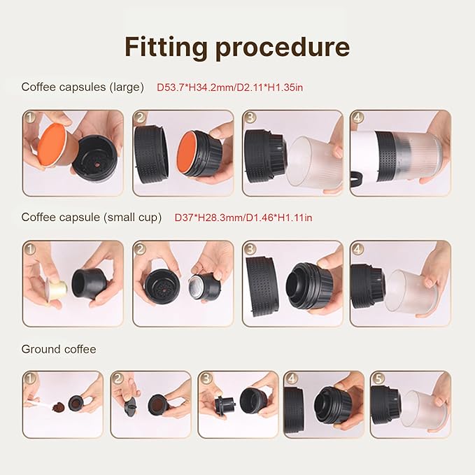 Decdeal Coffee Machine Coffee Maker Work With Capsule and Ground Coffee