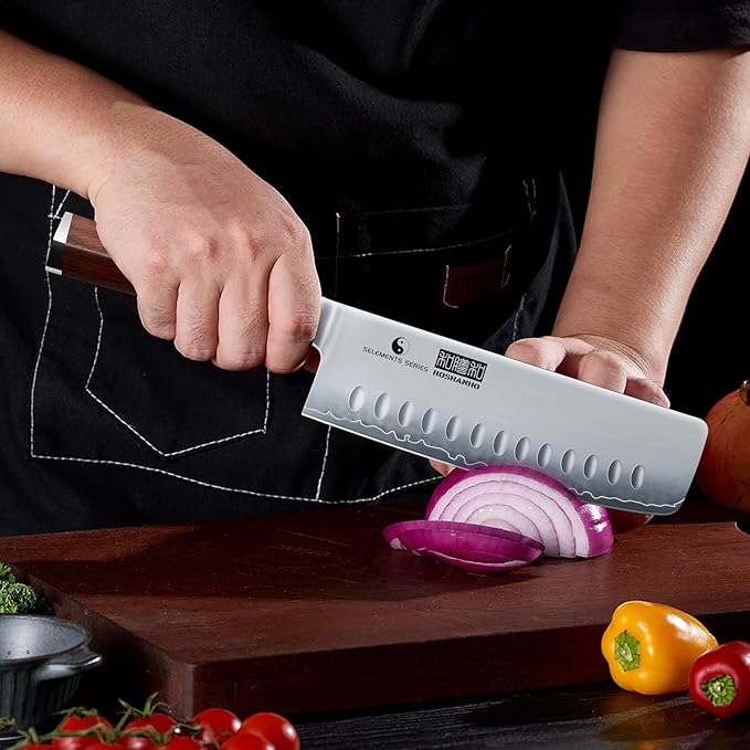 HOSHANHO Nakiri Knife 7", Razor Sharp Japanese Chef Knife for Vegetables