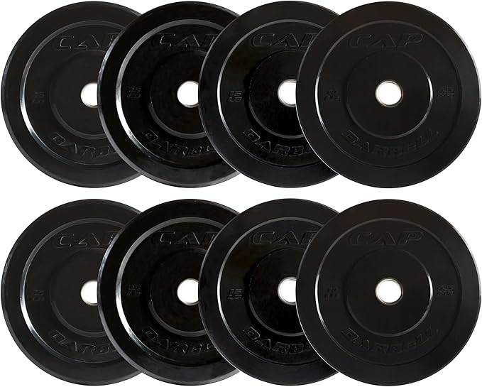 CAP 190lb Elite Olympic Bumper Plate Weight Set