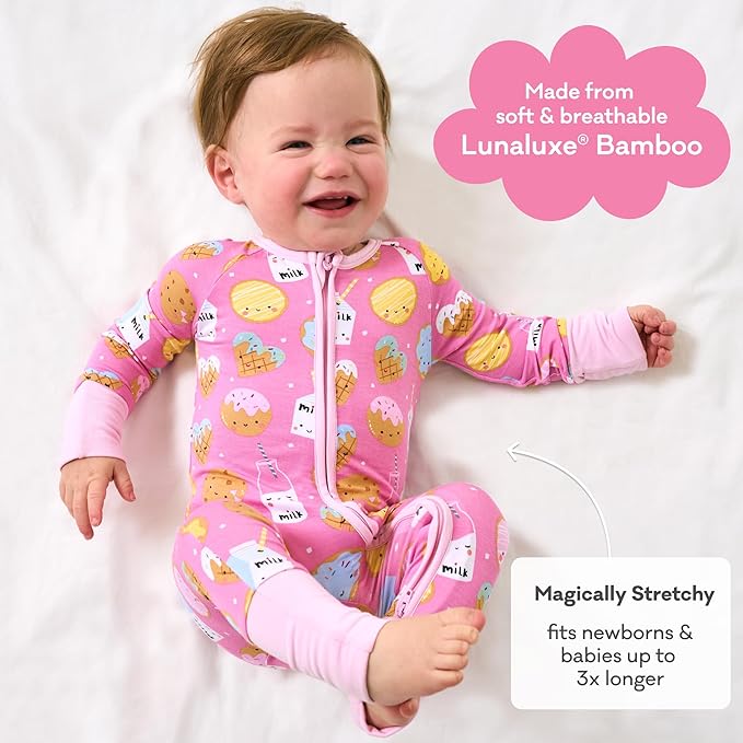 Little Sleepies Baby Pajamas, Pink Cookies & Milk, 18-24M
