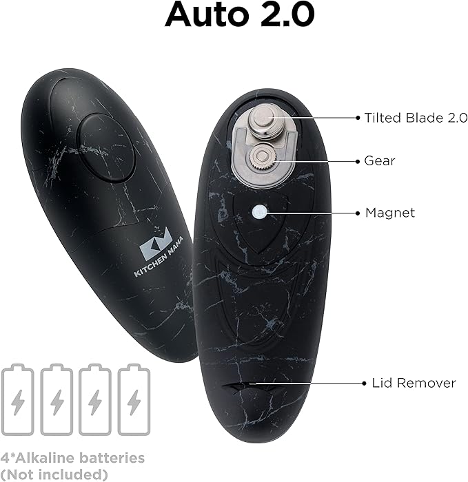 Kitchen Mama Auto 2.0 Electric Can Opener, Marble Black