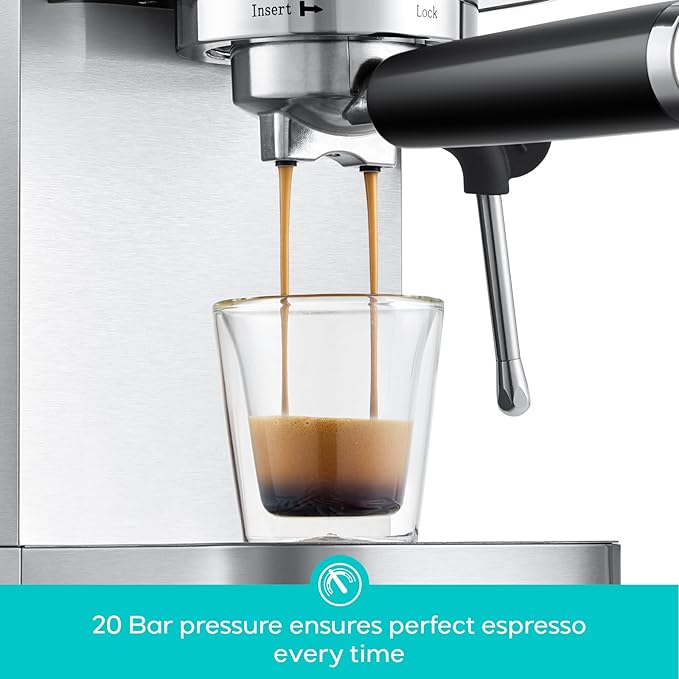CASABREWS 3700 Essential Stainless Steel Espresso Machine with Steam Wand