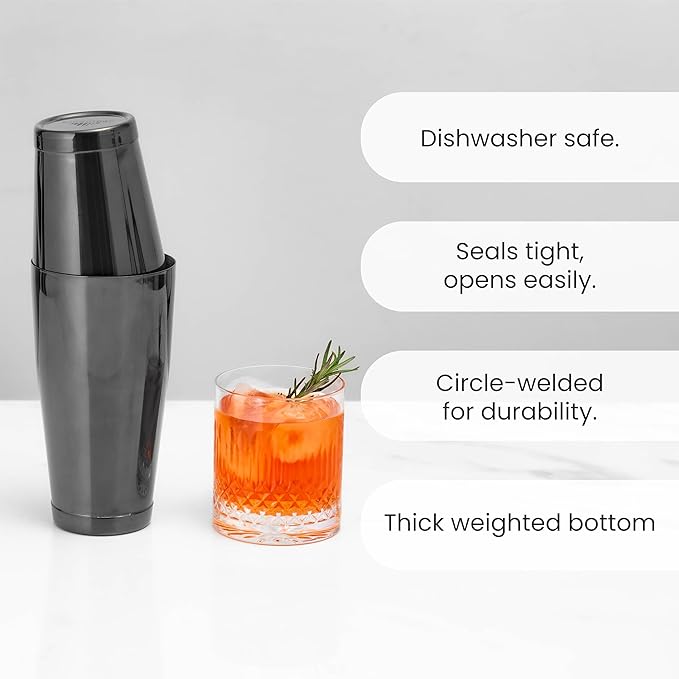 A Bar Above Boston Cocktail Shaker Set, Weighted Set, 18 and 28 Oz, Gold