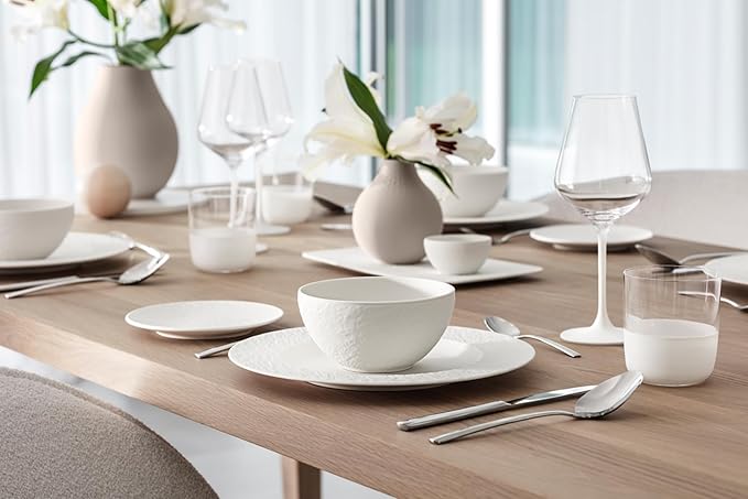 Villeroy & Boch Manufacture Rock Blanc Small Bowl, Perfect for Finger Foods, Snacks or Rice, Premium Porcelain, Made in Germany, 6.75 oz Capacity, 4.25 x 2.5 in, Matte, Creamy White