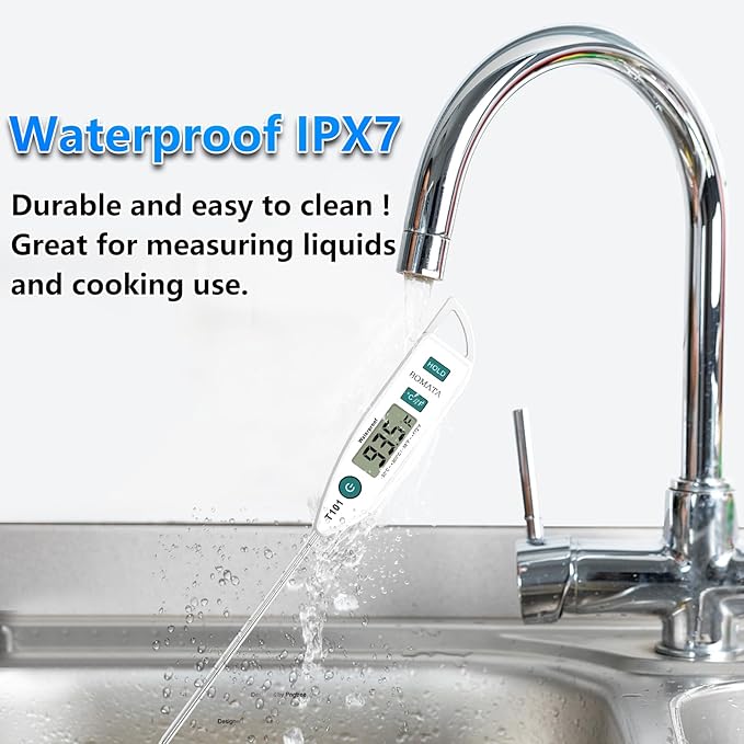 BOMATA Digital Water Thermometer for Liquid, Cooking, IPX7 Waterproof