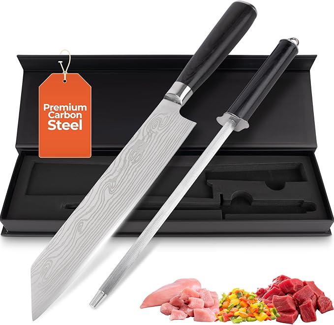 Gidli 8 Inch Chef Knife Set with Diamond Sharpener - Sharp Kitchen Knife