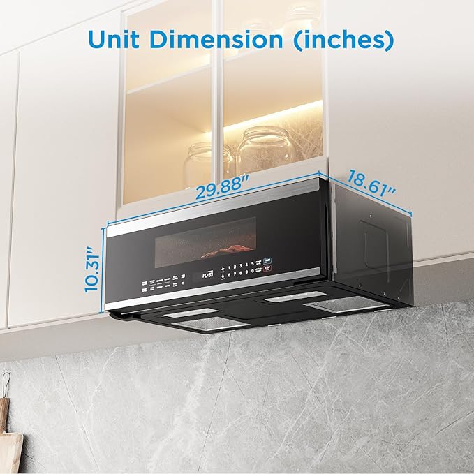 Midea Over the Range Microwave Oven, 1.2 Cu.Ft, 1000W, Stainless Steel