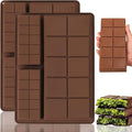 Dacthuw Chocolate Bar Mold, 1 Inch Deep Chocolate Molds Silicone for Homemade Dubai Pistachio/Candy/Snacks, 2 Pcs Large Silicone Molds with Three Bars Cavities, Food Grade and Break Apart
