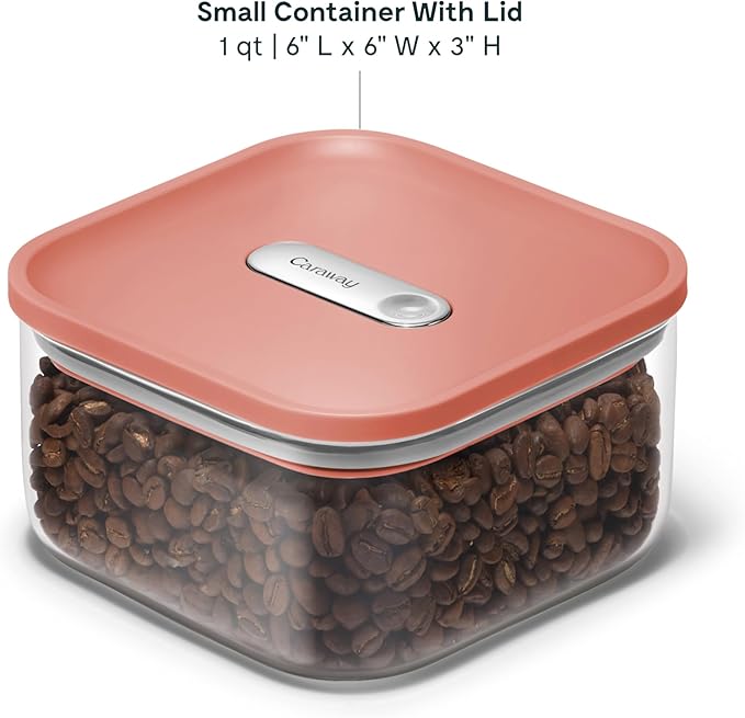 Caraway 1 qt Glass Airtight Food Storage Container with Lid