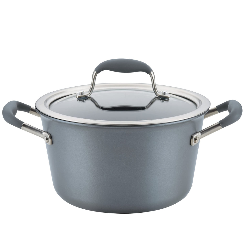 Anolon Advanced Home Hard-Anodized Nonstick Sauce pot with Lid, 4.5-Quart, Moonstone