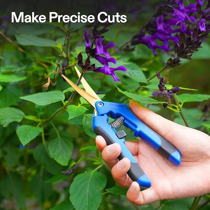 VIVOSUN 6.5 Inch Garden Scissors, Blue Pruning Shears for Plants, 12-Pack