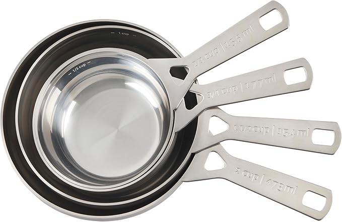 Le Creuset Stainless Steel Batch-Baking Measuring Cups, Set of 4