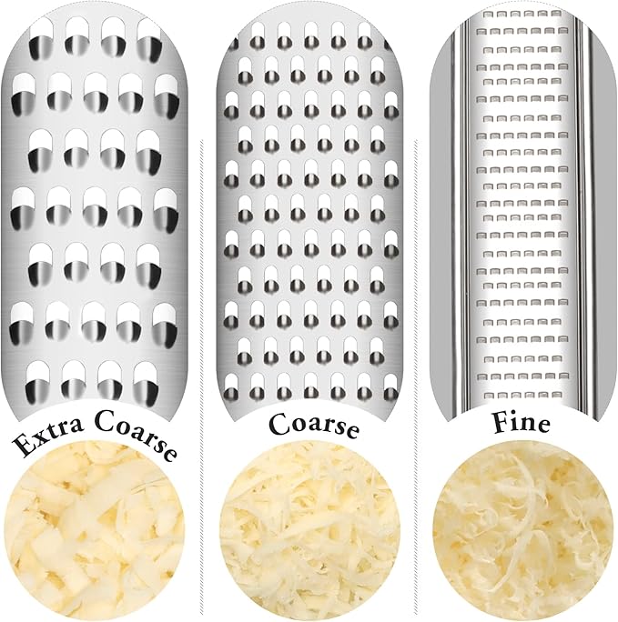 Cambom Cheese Grater Citrus Zester Lemon Zester Pack of 3-304 Stainless Steel - A Sharp Tool for Parmesan Cheese, Ginger, Garlic, Nutmeg, Chocolate, Vegetables，Fruits，Dishwasher Safe Clear