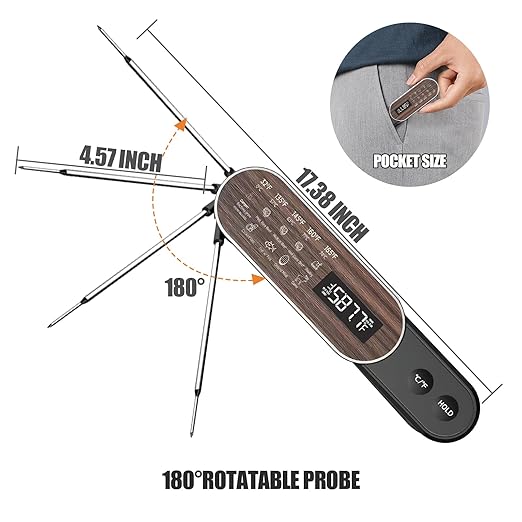 Wirelss Meat Thermometer with 1 Phobe, TEMMIO Grill Food Thermometer