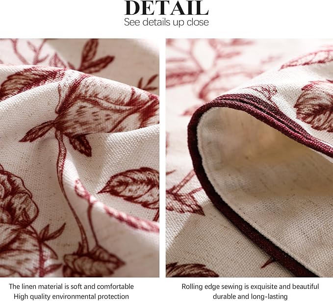 ISAENNE Designer French Linen Rectangular Tablecloth,71"x55"-Harmony