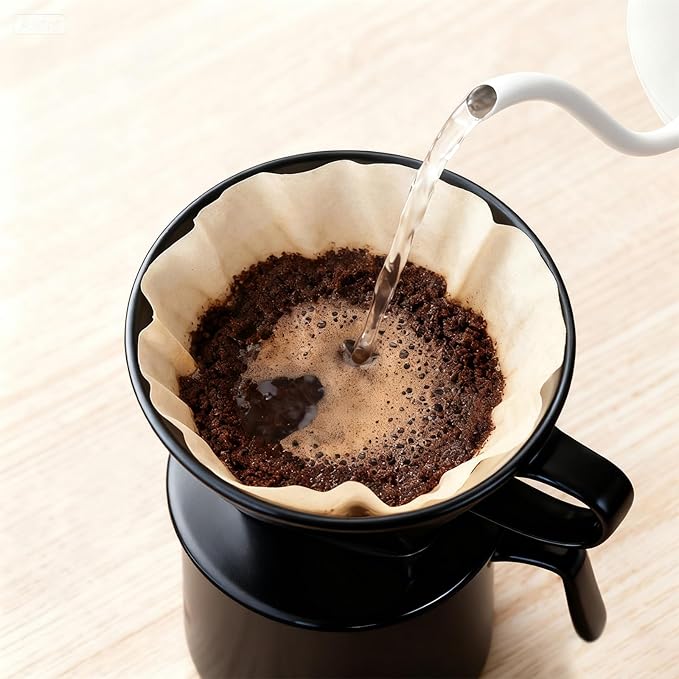 NBYHZLS Ceramic Pour Over Coffee Dripper, V-Shaped Coffee Filter Cone