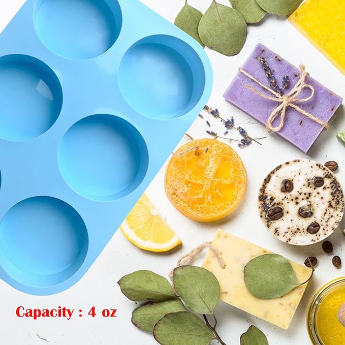 Round Soap Molds for Soap Making,4oz Large Silicone Soap Mold
