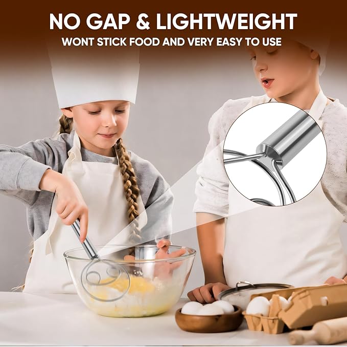 Maxjoy Danish Dough Whisk Stainless Steel for Sourdough Bread