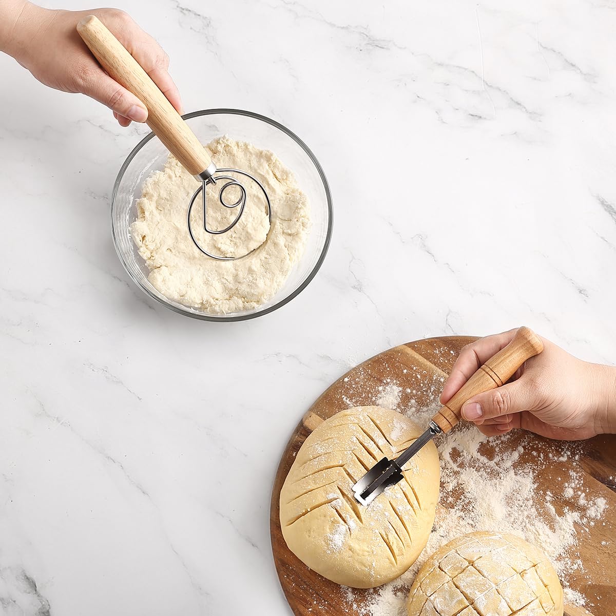 Saint Germain Bakery Premium Round Bread Banneton Basket with Liner - Perfect Brotform Proofing Basket for Making Beautiful Bread - (9 in. Round/10 in. Oval)