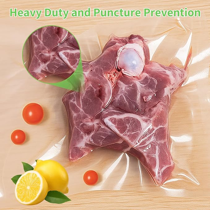 MakMeFre Quart 8"x12"Vacuum Sealer Bags 300ct for Food Storage