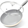 MICHELANGELO Copper Frying Pan Set with Lid, 8" & 10" Nonstick Skillets with Lids, Non Stick Frying Pans Set, Ceramic Non Toxic Fry Pans, Induction Compatible