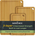 Keechee Bamboo Cutting Board, Cutting Board for Kitchen with Handles