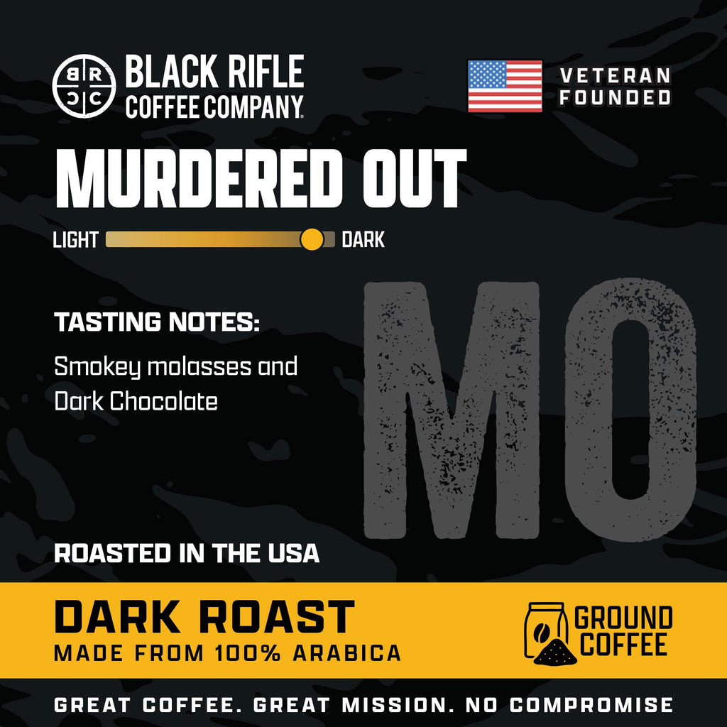 Black Rifle Coffee Dark Roast Ground Coffee Murdered Out 12 oz