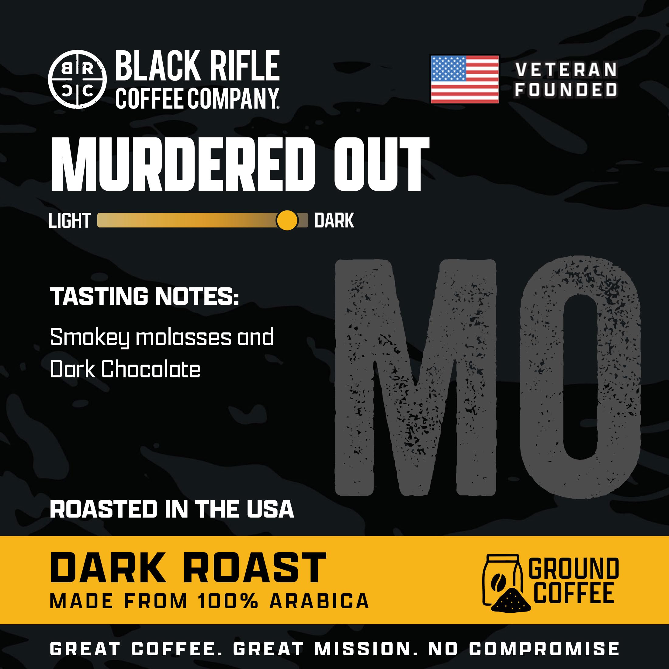 Black Rifle Coffee Dark Roast Ground Coffee Murdered Out 12 oz