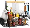 JBBTOOL Grill Caddy, BBQ Caddy with Paper Towel Holder & Utensil Holder, Picnic Caddy Organizer for Outdoor Cooking, Camping Essentials, Tailgating, Camping Must-Have for Patio, RV, Camper