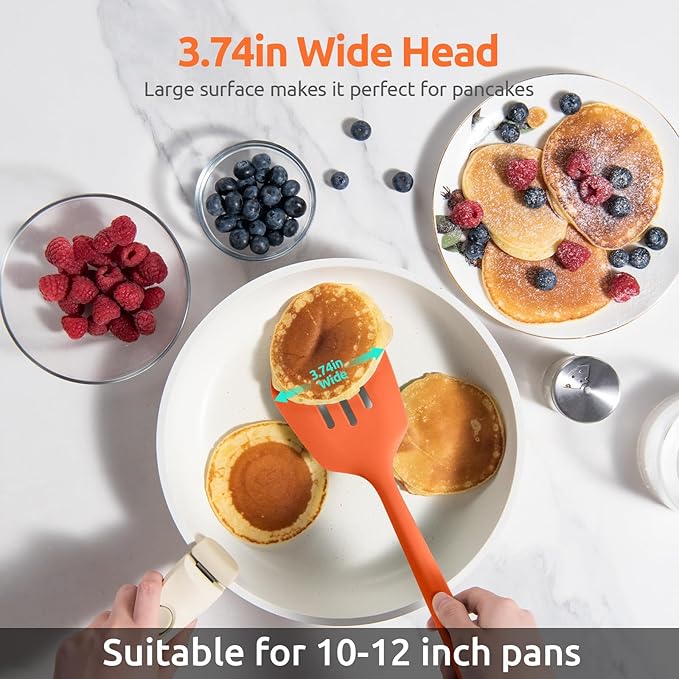 U-Taste Silicone Turner Slotted Spatula, 13.6" Long/3.7" Wide, Orange