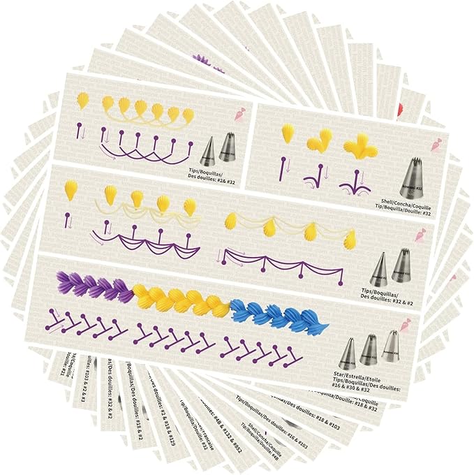 kowanii Piping Practice Sheets Reusable Cake Decorating Supplies