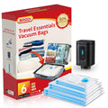 BRODI 18 Combo Pack Travel Vacuum Bags with Pump - Space Saver & Travel Essentials, Clothing & Luggage Vacuum Seal Bags