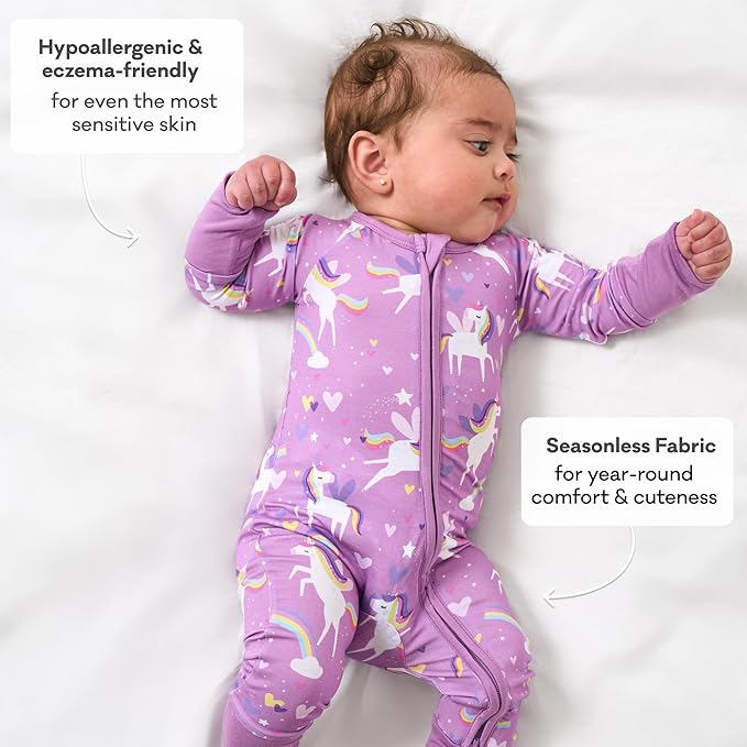 Little Sleepies Baby Pajamas, Sienna's Unicorns, 0-3M