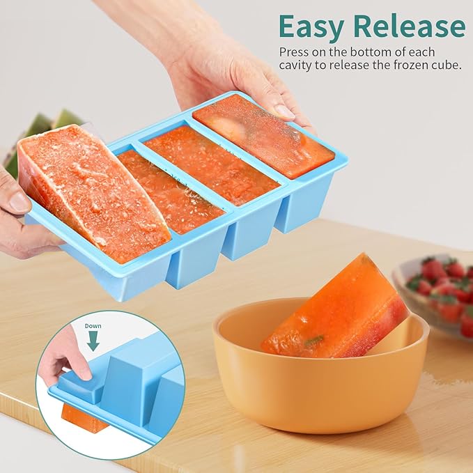 GGOW Silicone Freezer Tray for Sauce Cube: Silicone Freezing Tray for Broth Sauce Storage - Freeze 125mL 250mL Souped Portion