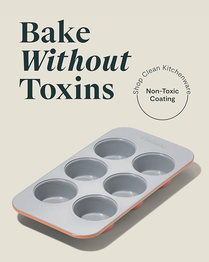 Caraway Non-Stick Ceramic-Coated 6-Cup Muffin Pan Duo