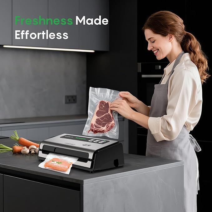 FRESKO Food Vacuum Sealer with Automatic Bag Detection & Built-in Cutter