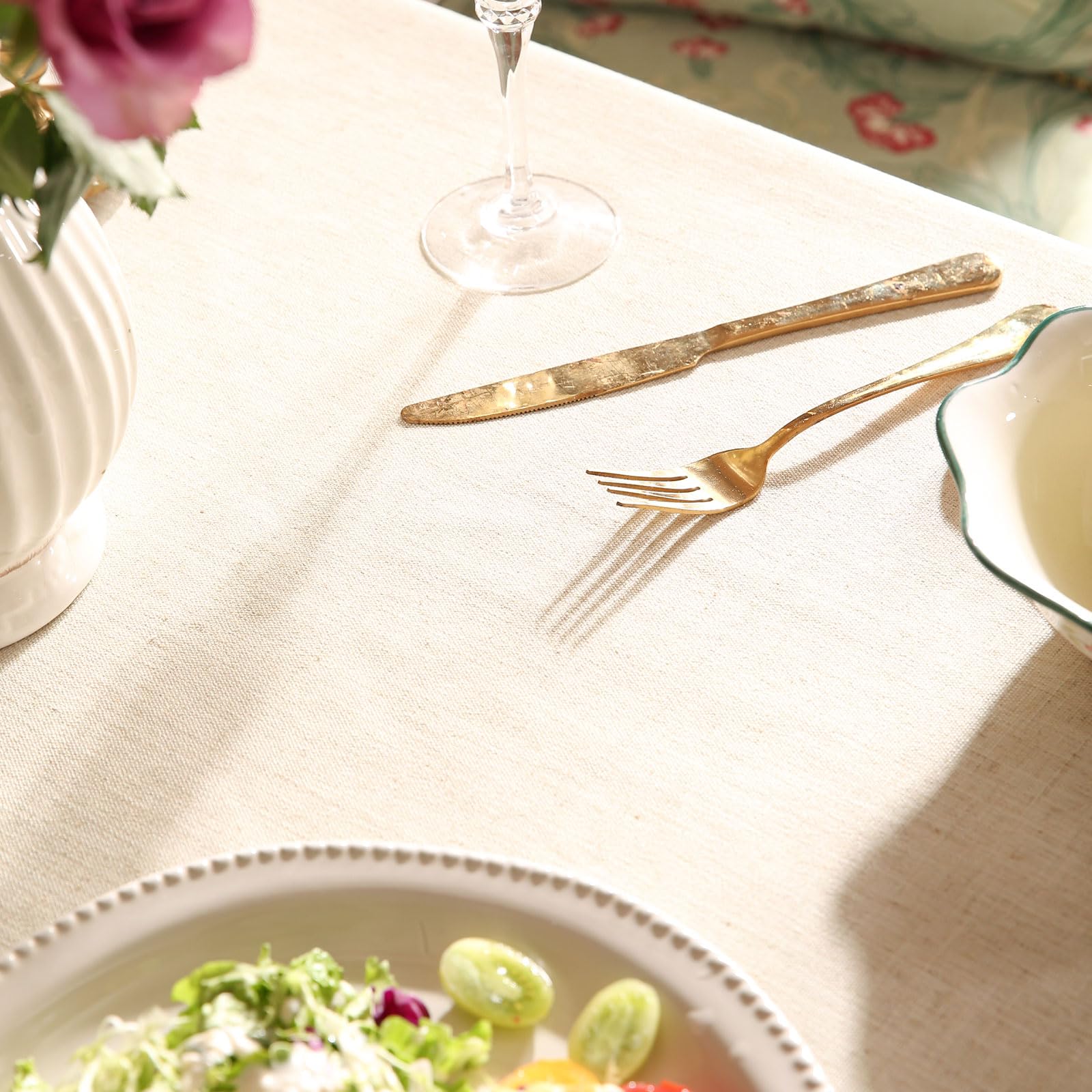 patdrea Vintage French Linen Tablecloth,Square,55"x55"-Cecilia D