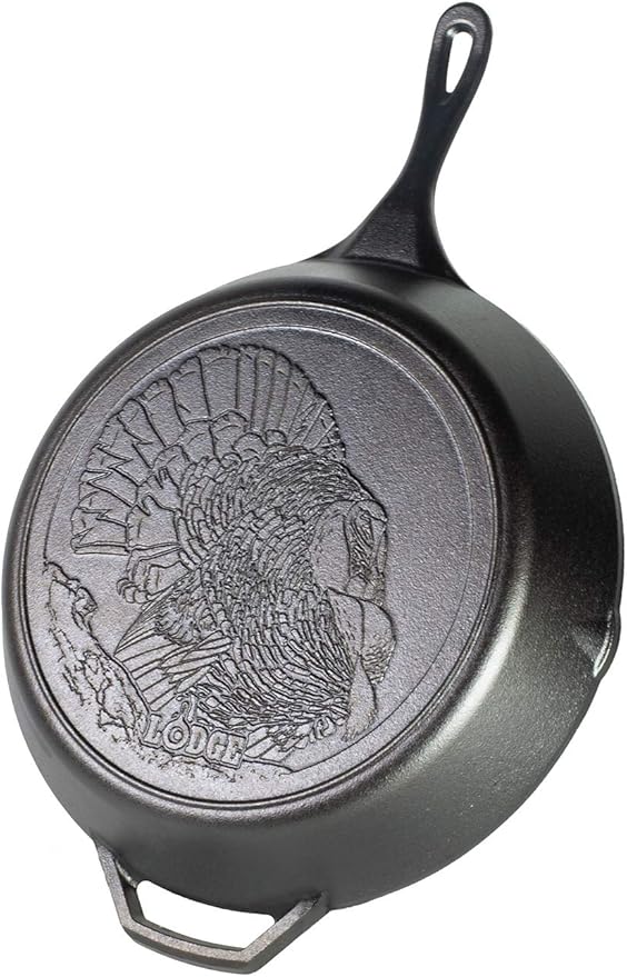 Lodge 8 Inch Pre-Seasoned Cast Iron Stamped Skillet - Signature Teardrop Handle - Use in the Oven, on the Stove, on the Grill