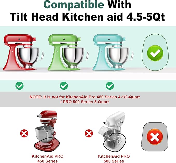 GuanQiao Food-Grade Bamboo Slider for KitchenAid 4.5-5 Qt Tilt Head Mixer