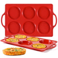 CAKETIME Muffin Top Pan Non Stick, Silicone Egg Molds for Breakfast Sandwiches 3 Inch Round Egg Baking Pan for Oven English Muffins, Whoopie Pies, Corn Bread, Tarts 2 Pack Confetti