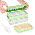 PHINOX Ice Cube Tray with Lid and Bin, Easy Release 28 Cubes for Freezer