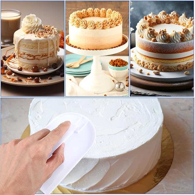XLIUAX 2 PCS Fondant Smoother, White Plastic Fondant Icing Smoother